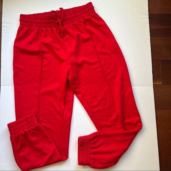 Zara red jogger pants sz L NWT - Picture 6 of 9